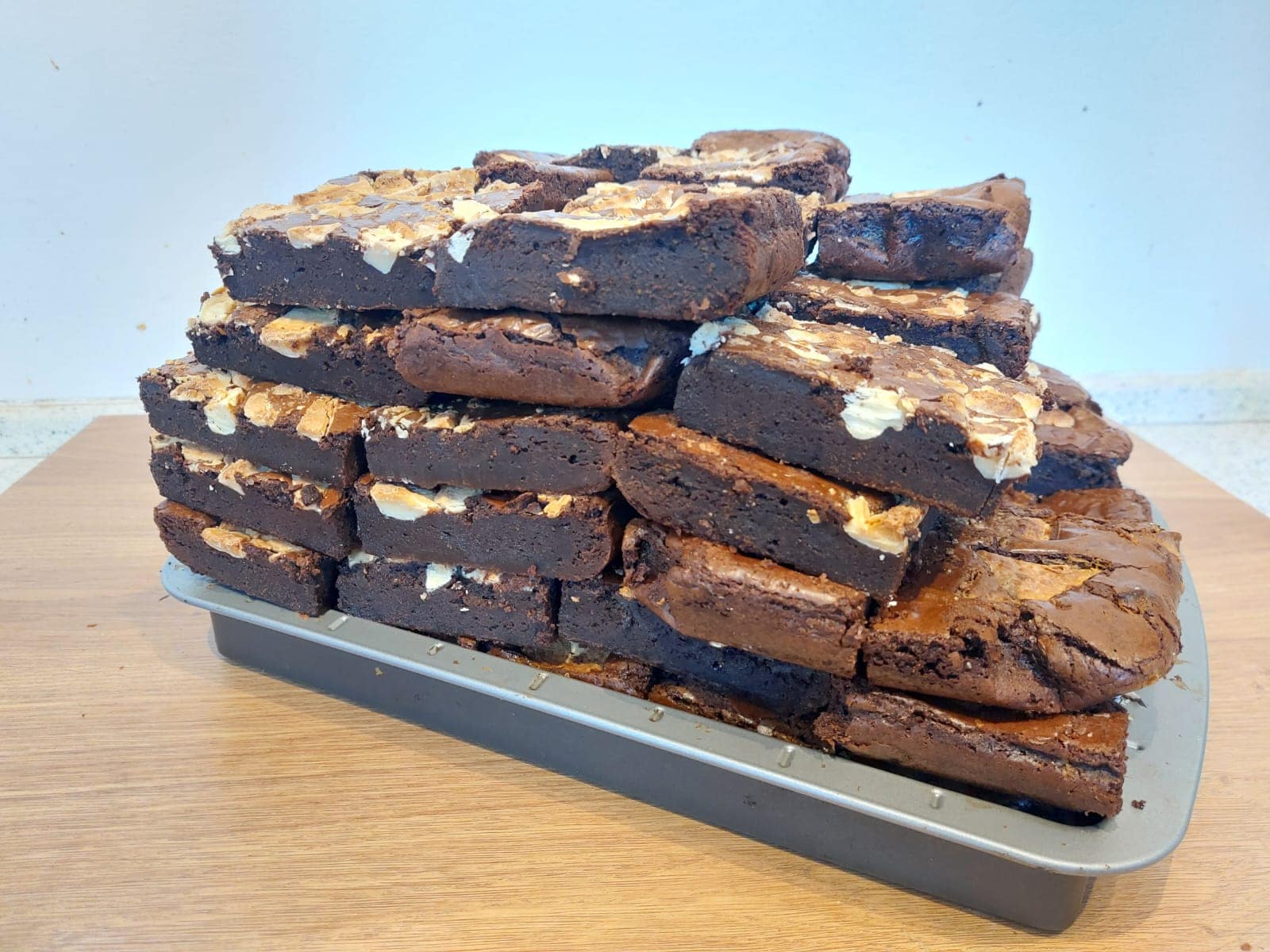 Chocolate brownies for an evening wedding dessert spread in Harrogate by Jack Robinson Catering